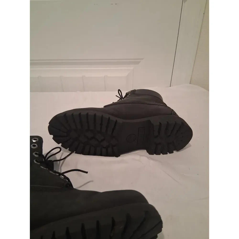 Timberland Black Waterproof Roll-Top Fleece Lined Boots 6